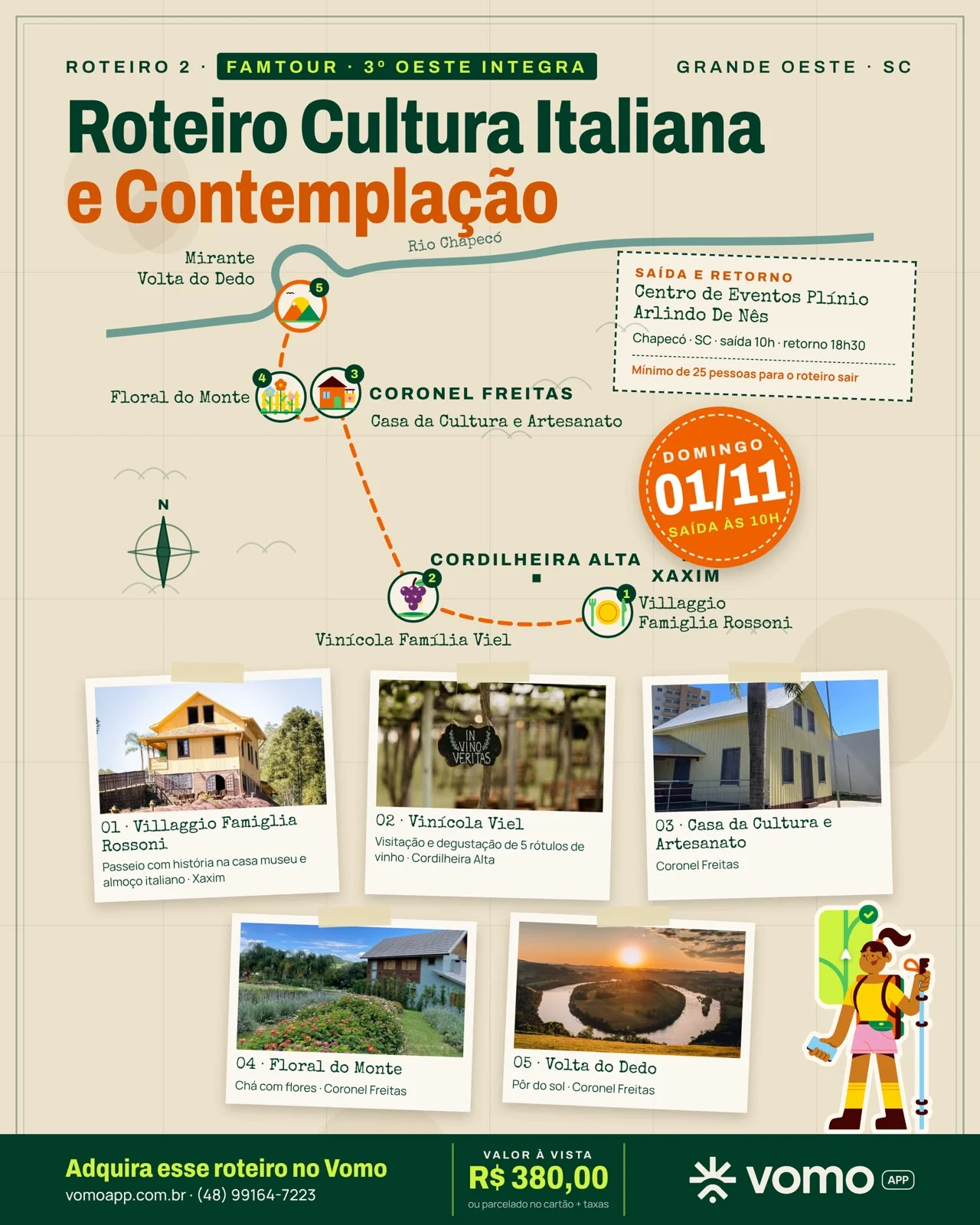 Famtour 3º Oeste Integra: Roteiro Cultura Italiana e Contemplação